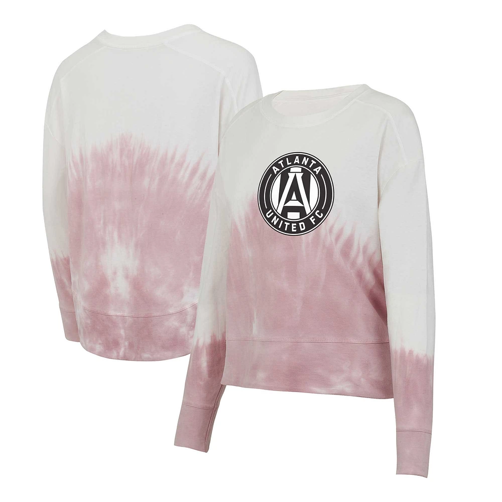 T-shirt à manches longues Concepts Sport rose/blanc Atlanta United FC Orchard Tie-Dye pour femmes