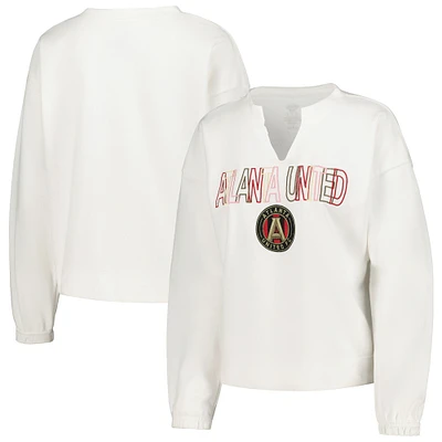 Women's Concepts Sport  White Atlanta United FC Sunray Notch Neck Long Sleeve T-Shirt