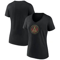 T-shirt col en V avec logo Atlanta United FC noir pour femme Fanatics