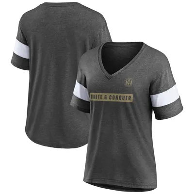 Atlanta United FC Fanatics Branded Women's Tri-Blend V-Neck T-Shirt - Heathered Charcoal