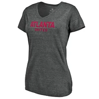 Women's Fanatics  Charcoal Atlanta United FC Wordmark V-Neck Tri-Blend T-Shirt