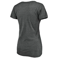 Women's Fanatics  Charcoal Atlanta United FC Wordmark V-Neck Tri-Blend T-Shirt