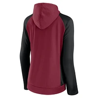 Sweat à capuche entièrement zippé raglan emblématique Atlanta United FC rouge/noir de marque Fanatics pour femmes