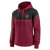 Sweat à capuche quart de zip en polaire Fanatics Atlanta United FC rouge pour femmes