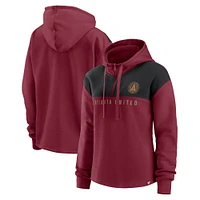 Sweat à capuche quart de zip en polaire Fanatics Atlanta United FC rouge pour femmes