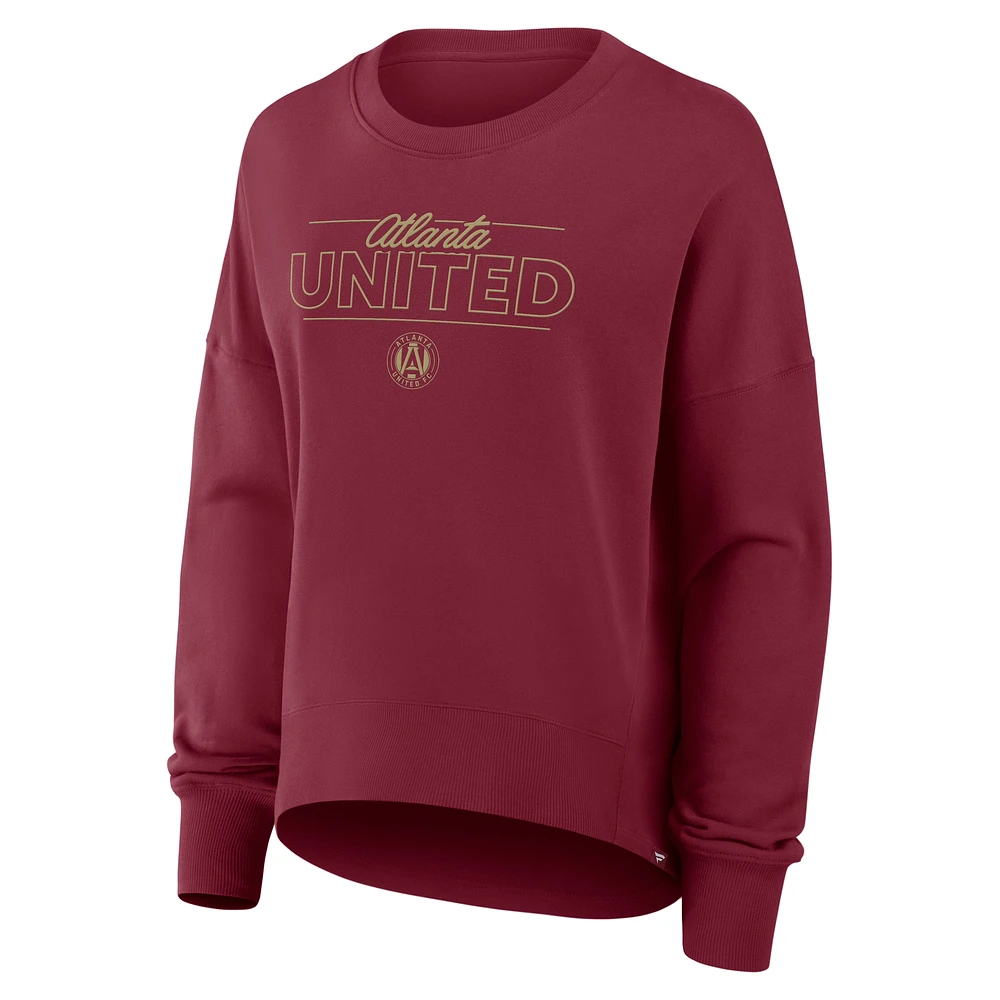 Women's Fanatics Red Atlanta United FC Oversized Captain Arm Band Pullover Sweatshirt