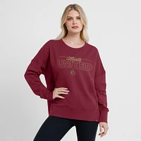 Women's Fanatics Red Atlanta United FC Oversized Captain Arm Band Pullover Sweatshirt