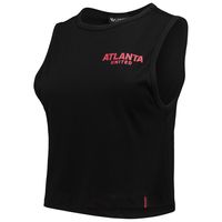 Women's The Wild Collective Black Atlanta United FC Crop Muscle Tri-Blend Tank Top