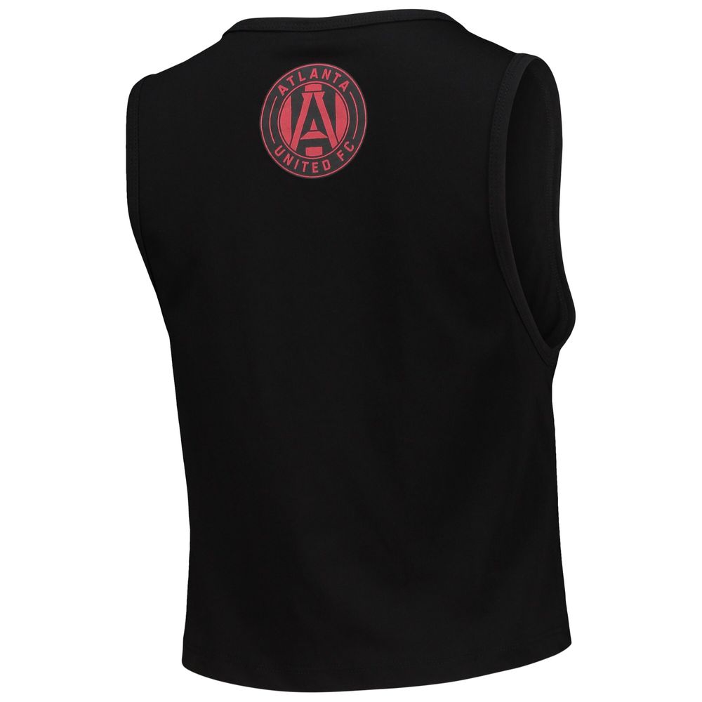 Women's The Wild Collective Black Atlanta United FC Crop Muscle Tri-Blend Tank Top