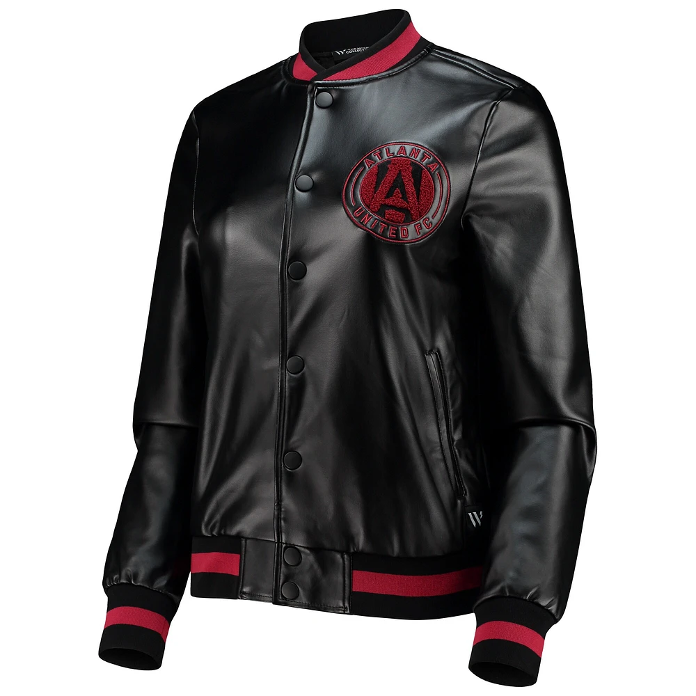 Women's The Wild Collective Black Atlanta United FC Full-Snap Bomber Jacket