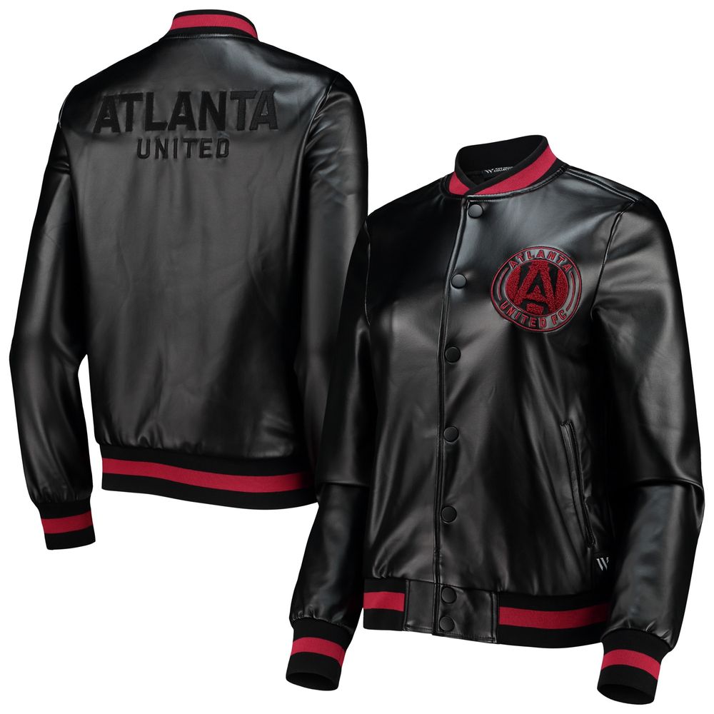 Women's The Wild Collective Black Atlanta United FC Full-Snap Bomber Jacket