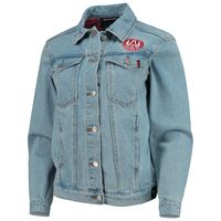 Women's The Wild Collective Blue Atlanta United FC Print Denim Button-Up Jacket