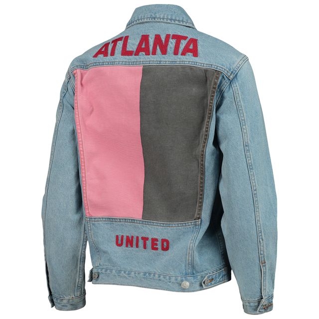 Veste boutonnée en denim imprimé The Wild Collective Atlanta United FC pour femme, bleu