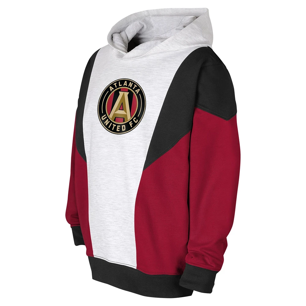Youth Ash/Black Atlanta United FC Champion League Fleece Pullover Hoodie