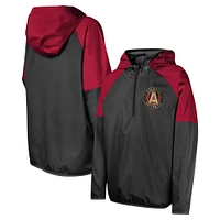 Youth Black Atlanta United FC Unstoppable 1/2-Zip Hoodie Jacket