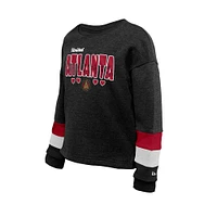 Youth Girls 5th & Ocean by New Era  Black Atlanta United FC High-Low Crewneck Sweatshirt