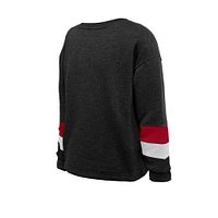 Youth Girls 5th & Ocean by New Era  Black Atlanta United FC High-Low Crewneck Sweatshirt