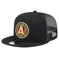 Youth New Era Black Atlanta United FC 9FIFTY Snapback Trucker Hat