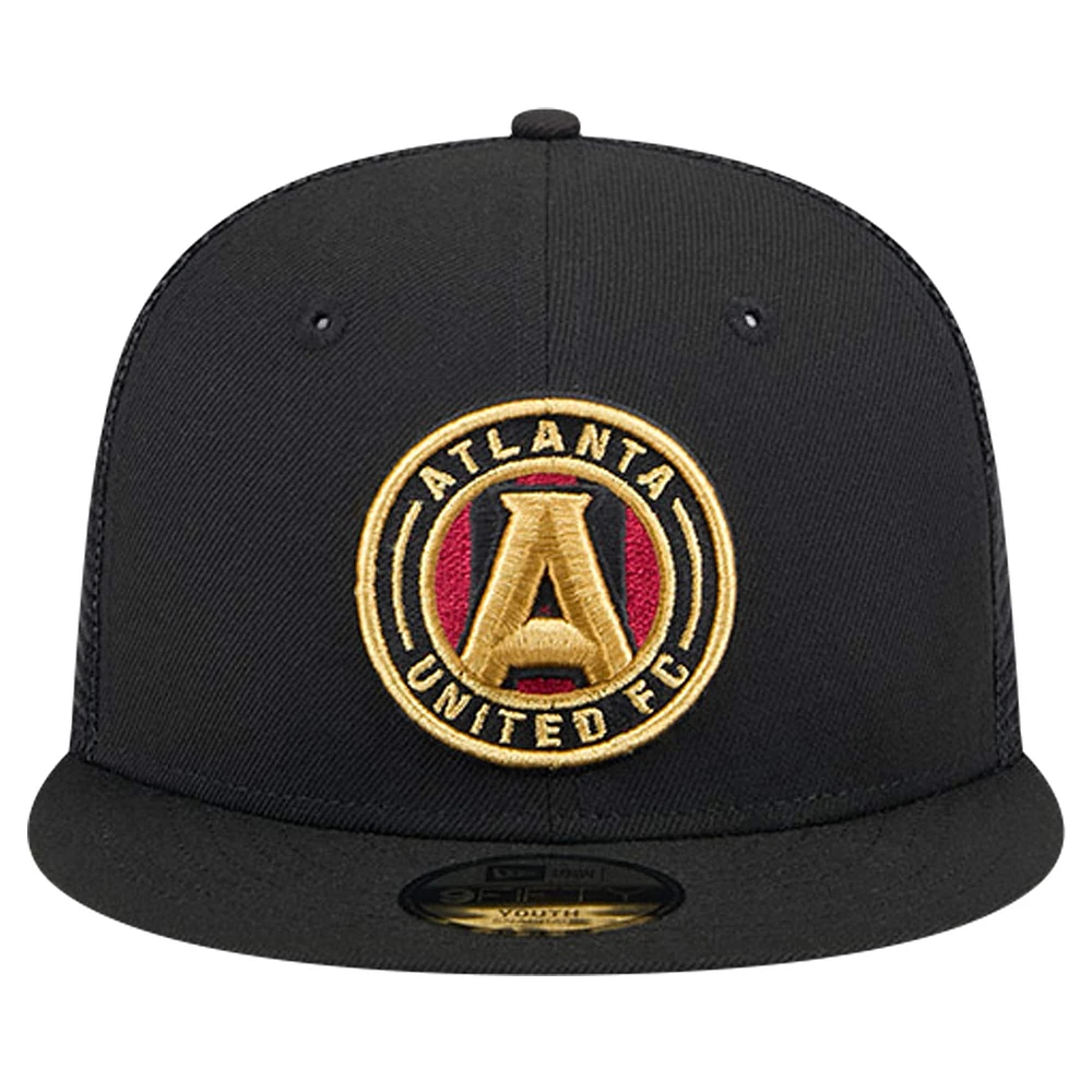 Youth New Era Black Atlanta United FC 9FIFTY Snapback Trucker Hat