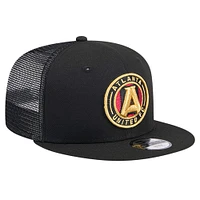 Youth New Era Black Atlanta United FC 9FIFTY Snapback Trucker Hat