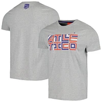 T-shirt rétro Atletico de Madrid gris chiné pour homme