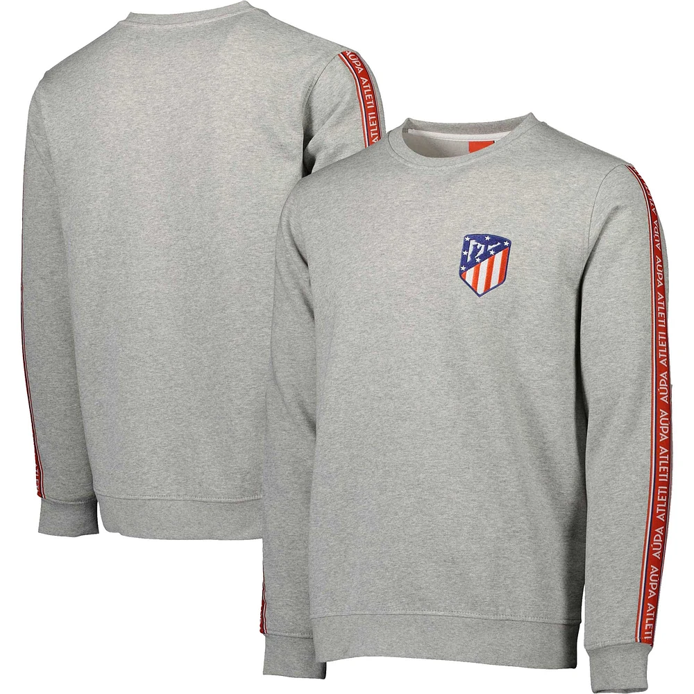 Sweat-shirt gris chiné avec bande Atletico de Madrid pour homme