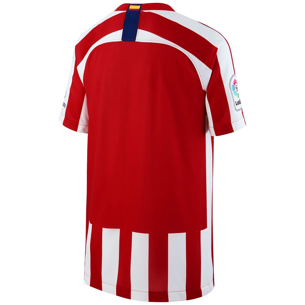 Maillot Nike Atletico de Madrid 2019/20 Domicile Réplique Rouge/Blanc pour Jeune