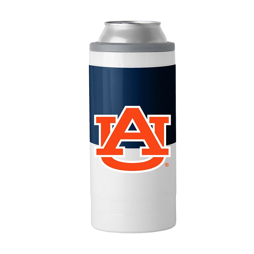 Glacière fine à blocs de couleurs Auburn Tigers de 12 oz