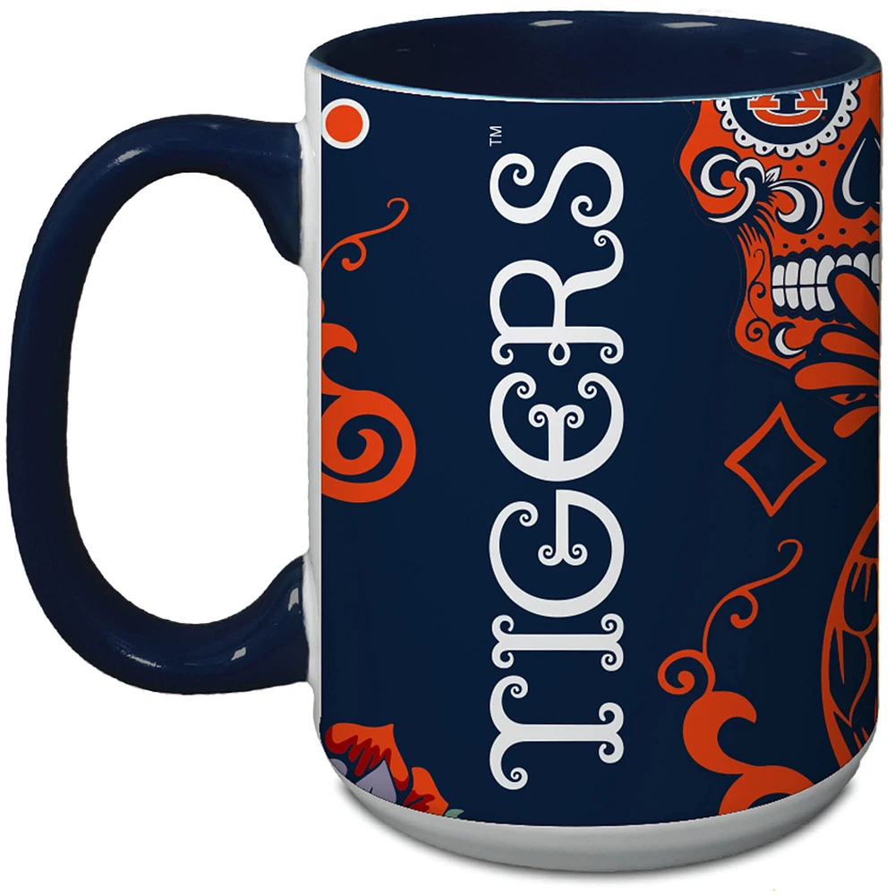 Auburn Tigres 15oz. Tasse Java Dia de los Muertos