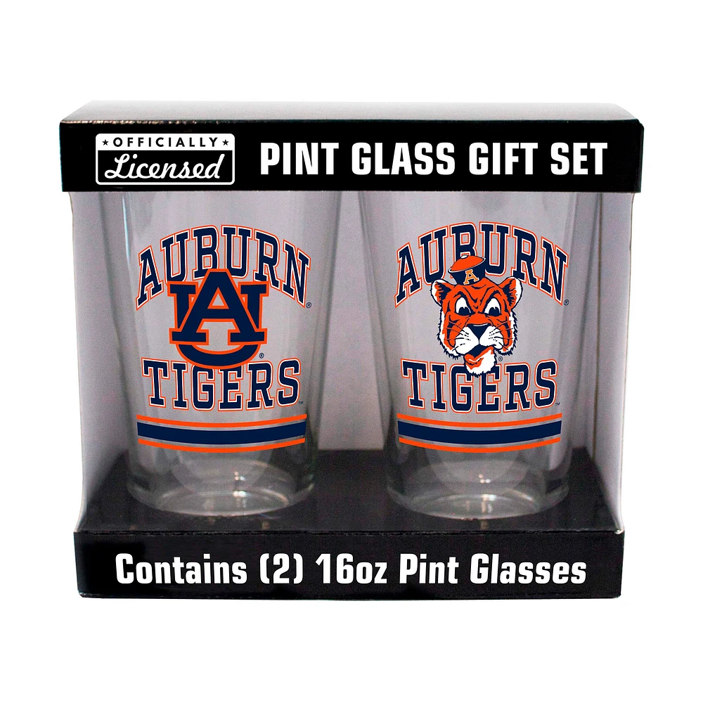 Tigres d'Auburn 16oz. Verre à pinte, paquet de deux