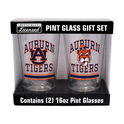 Tigres d'Auburn 16oz. Verre à pinte, paquet de deux