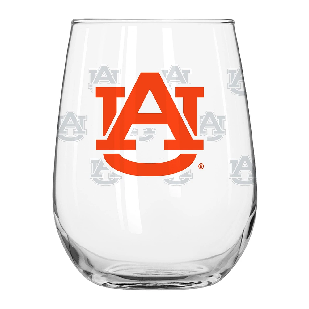 Verre à boisson incurvé avec logo gravé satiné Auburn Tigers de 16 oz