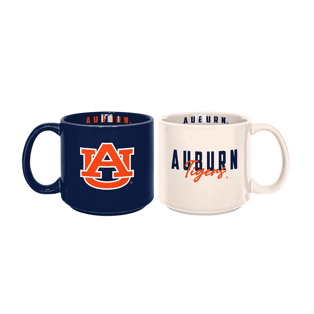 Lot de 2 tasses empilables de 15 oz des Auburn Tigers