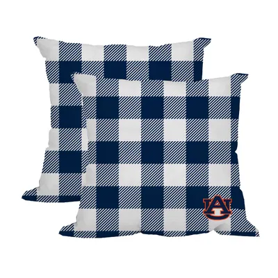 Auburn Tigers 2-Pack Buffalo Check Plaid Outdoor Pillow Set