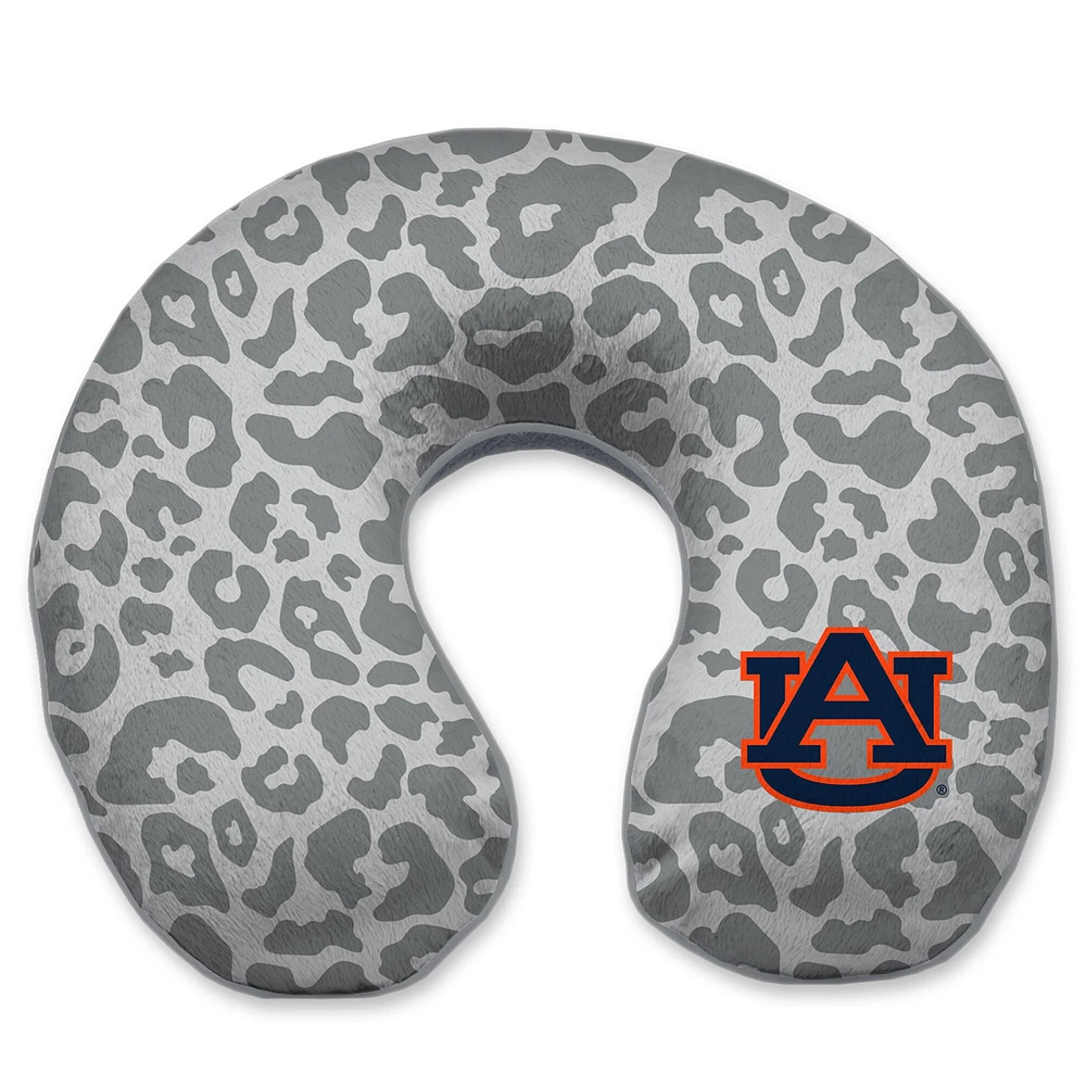 Oreiller de voyage en mousse à mémoire de forme Auburn Tigers à imprimé guépard