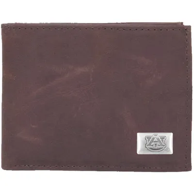 Auburn Tigers Leather Billfold with Concho - Brown