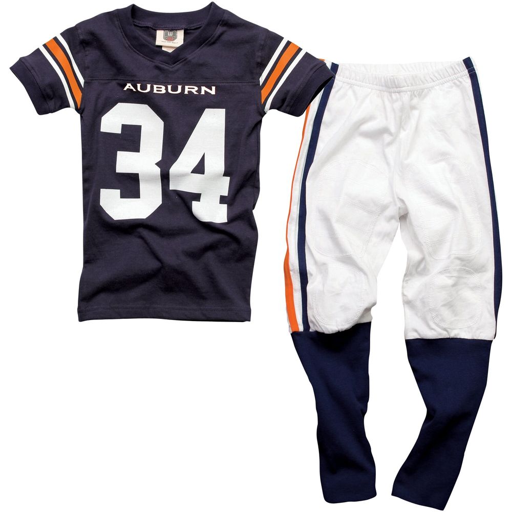 Auburn Tigers #34 Youth Football Pajama Set - Navy Blue