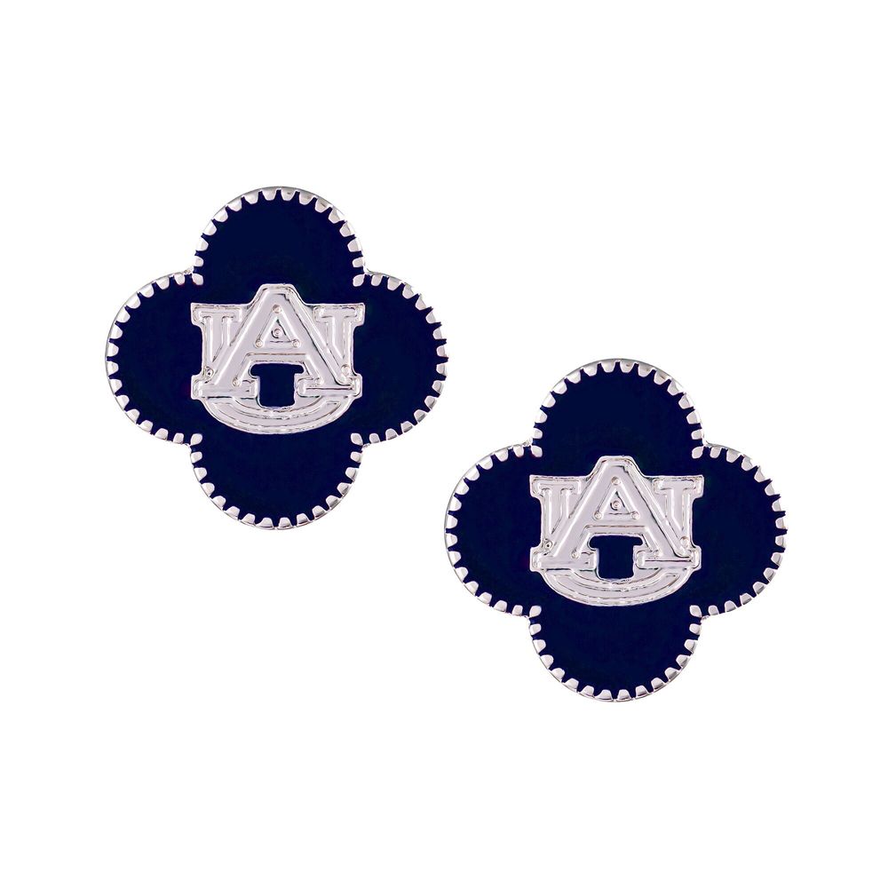 Auburn Tigers Quatrefoil Earrings