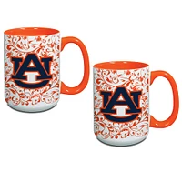 Auburn Tigers Two-Pack Floral Mug Set