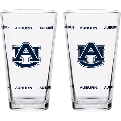 Auburn Tigers Lot de deux Knockout 16 oz. Ensemble de verres à pinte