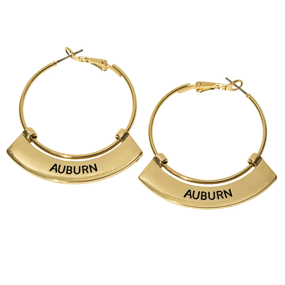 Auburn Tigers Weller Gold Hoop Earrings