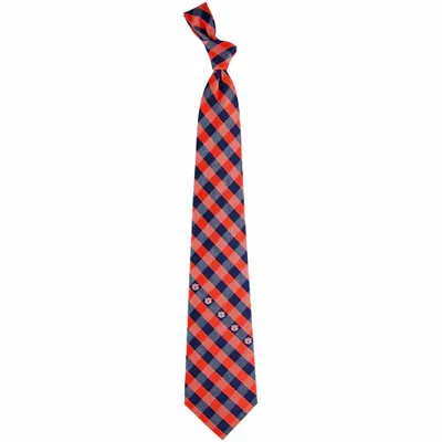 Auburn Tigers Woven Checkered Tie - Navy Blue/Orange