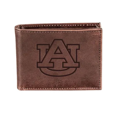 Auburn Tigers Bifold Leather Wallet - Brown