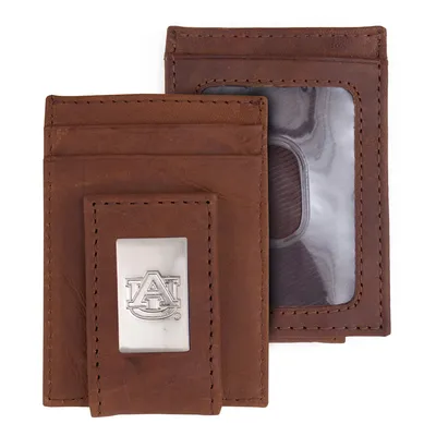 Auburn Tigers Leather Front Pocket Wallet - Brown