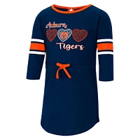 Girls Toddler Colosseum Heathered Navy Auburn Tigers Poppin Sleeve Stripe Dress