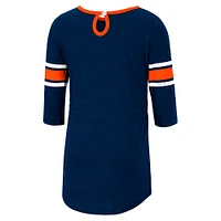 Girls Toddler Colosseum Heathered Navy Auburn Tigers Poppin Sleeve Stripe Dress