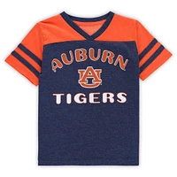 Girls Toddler Colosseum Navy/Orange Auburn Tigers Piecrust Promise Striped V-Neck T-Shirt