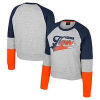 Girls Youth Colosseum Heather Gray Auburn Tigers Katinka Rhinestone Pullover Sweatshirt