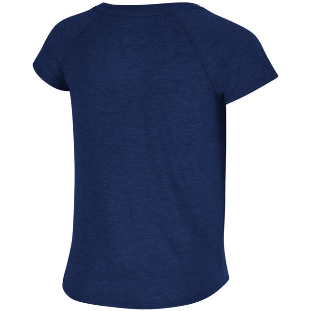 T-shirt à manches raglan noué sur le devant Colosseum Navy Tigers Salt pour jeunes filles