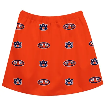 Auburn Tigers Girls Youth All Over Print Skirt - Orange